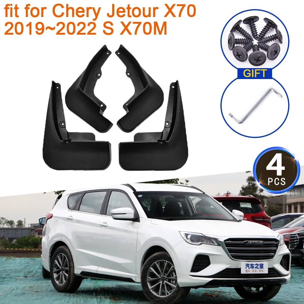 

4Pcs for Chery Jetour X70 2019~2022 S X70M Accessories 2020 2021 MudGuards Anti-splash Guards Mud Flaps Front Rear Wheels Fender