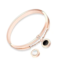roman digital zircon bracelet titanium steel 18k gold plated bracelet jewelry for women