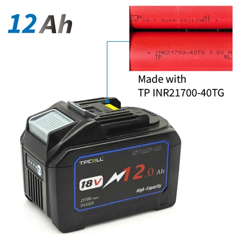 TPCELL Батарея для Makita 18В 12/15Ah