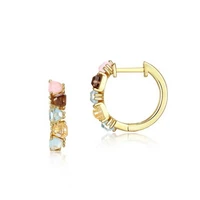 s925 silver hoop earrings women 10k gold filled crystal gemstone earrings ins 2022 trendy jewelry ear piercing pendientes gift