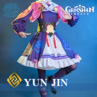 cym b game genshin impact yunjin cosplay costume wig outfit yun jin lolita dress women party role play clothing
