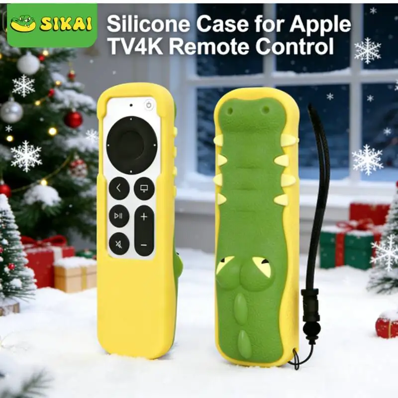 Фото Силиконовый чехол SIKAI для Apple TV 4K Siri 2021/2022, пульт дистанционного управления 2-го/3-го поколения, анти-потерянный чехол, совместимый с Apple AirTag №1