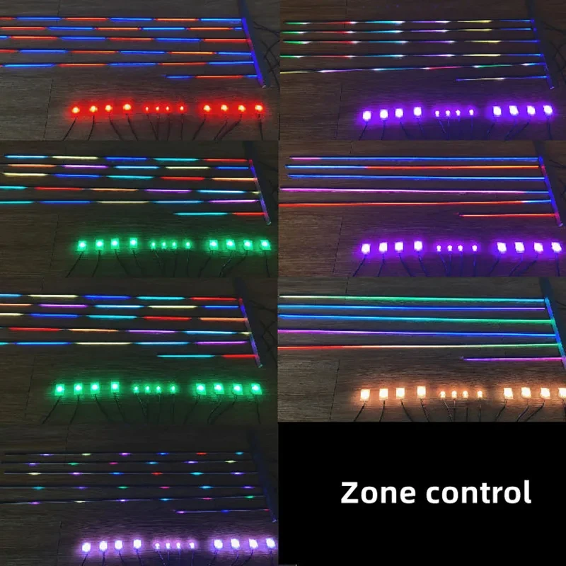 18 в 1 неоновые Автомобильные светодиодные лампы из акрилового волокна 64 цвета
