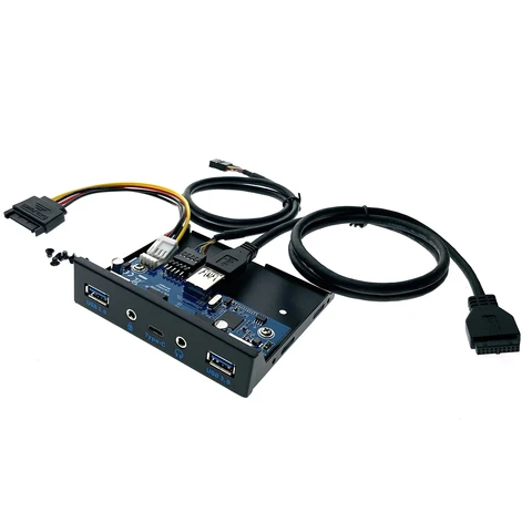 Планка на переднюю панель USB-A х 2, USB-Сх1 3.2 Gen 1 5Gbps, audio jack 3.5мм х 2 микрофон и наушники, Eu5335c