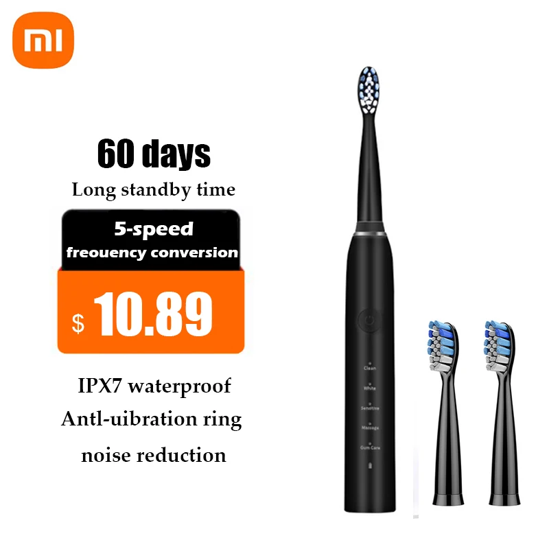 

Xiaomi NEW Sonic Electric Toothbrush Electric Soft Bristle Toothbrush Vibrating Electric Toothbrushes With 3 Toothbrush Heads