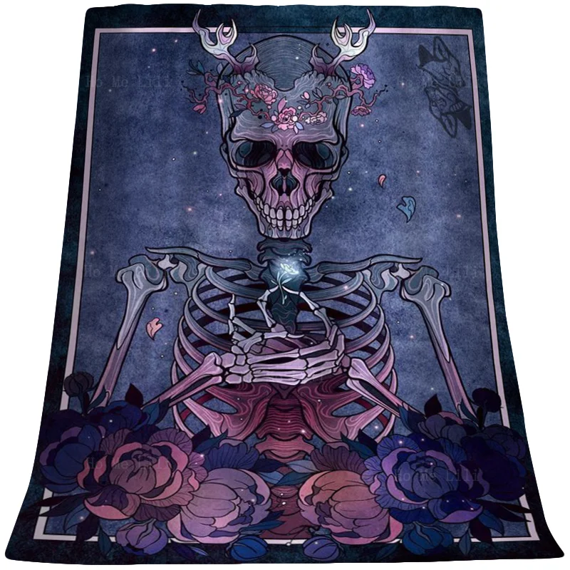 

The Delicate Decay Skeleton Skull Grim Reaper Grateful Dead Hippie Flannel Blanket By Ho Me Lili Fit For Home All Seasons Use