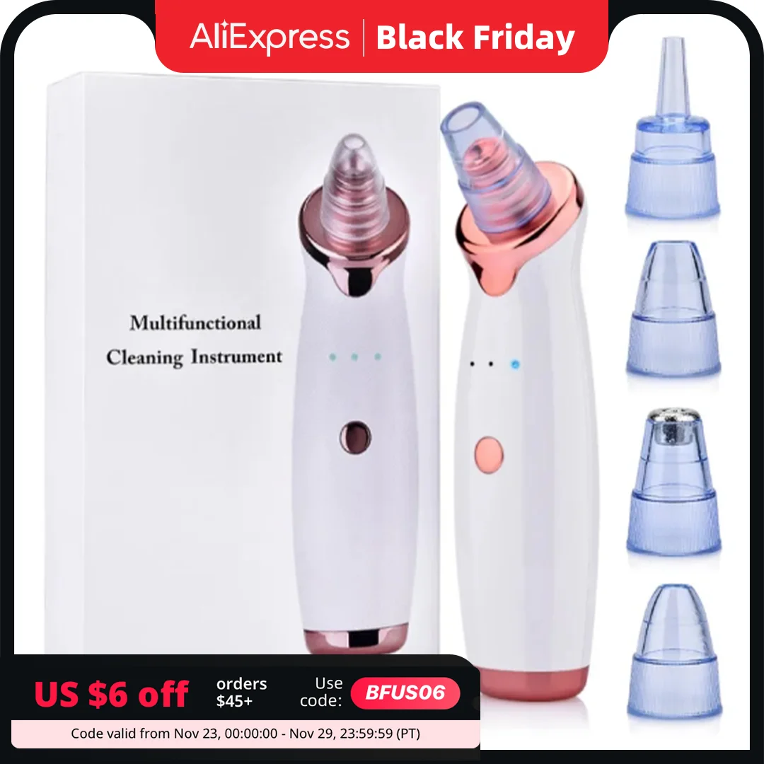 

New Electric Facial Blackhead Remover Black Spots Removal Vacuum Pore Cleaner Acne Cleanser Face Nose Deep Cleaning Tools