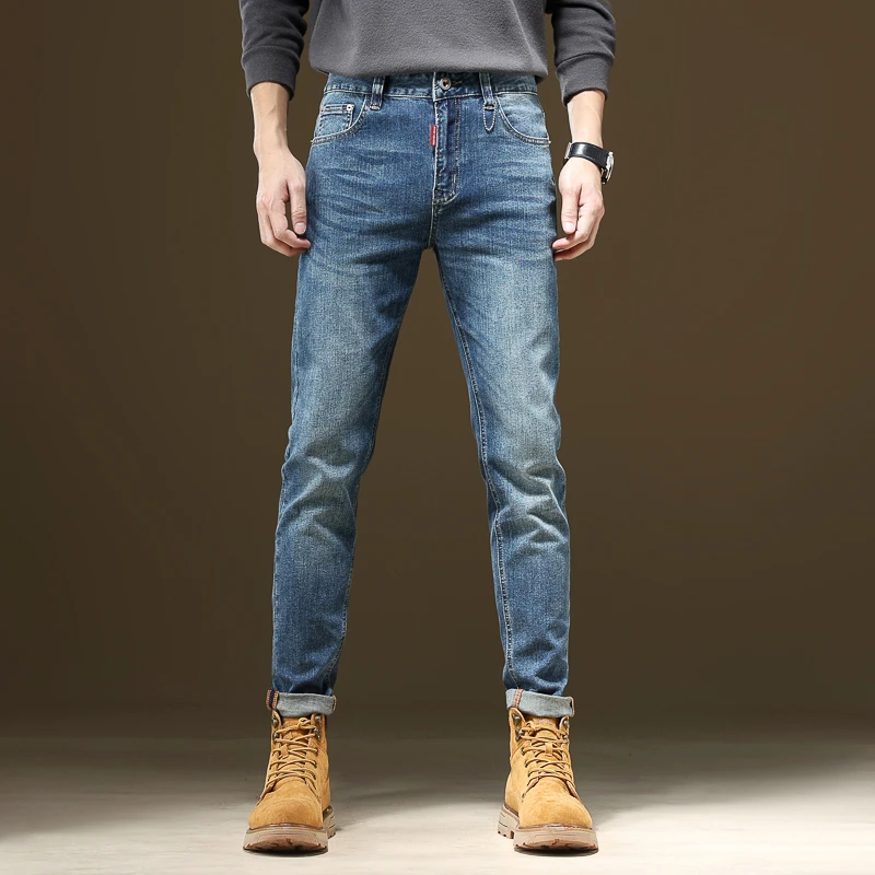 

Men'S Pants Streetwear Fashion Trousers Jeans Skull Black Denim Biker High Quality Male Casual Designer Ripped Comfortable