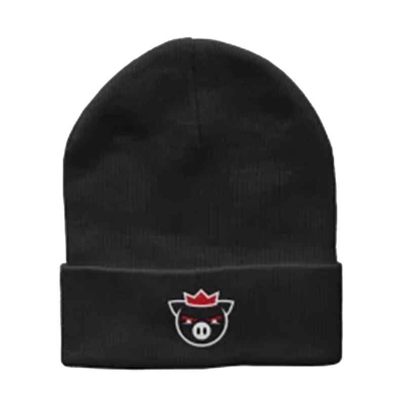 

Вязаные шапки с вышивкой в виде свиньи, облегающие шапки, мужские зимние шапки, модная облегающая шапка, Мужская Уличная теплая шапка