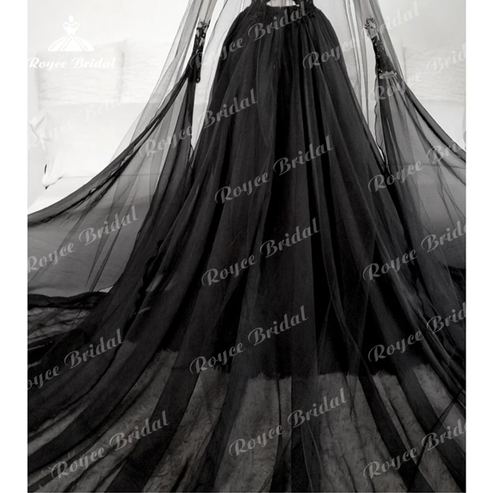 Женское платье с длинными рукавами готическое черное трапециевидной формы