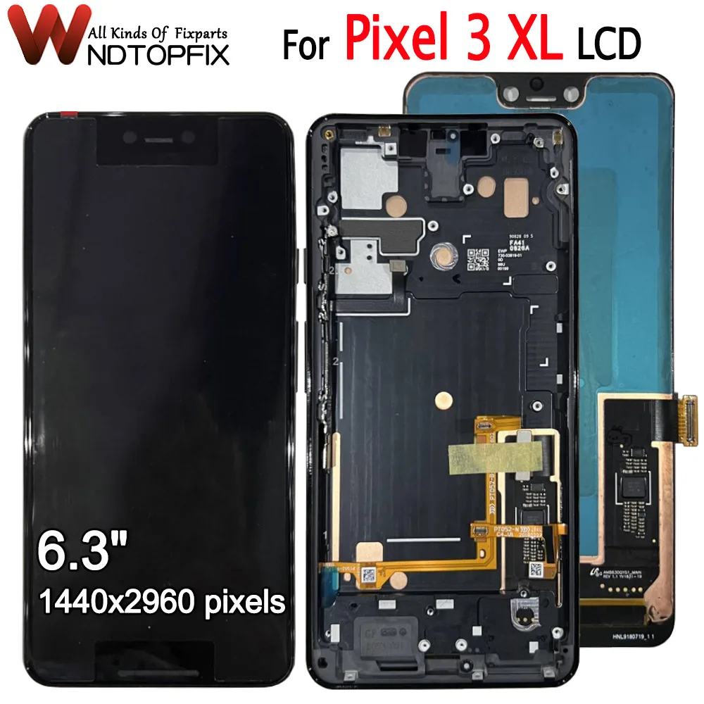 

OLED 6.3" For Google Pixel 3 XL LCD Display Screen Touch Digitized Assembly Replacement Parts For Google Pixel 3XL LCD Screen