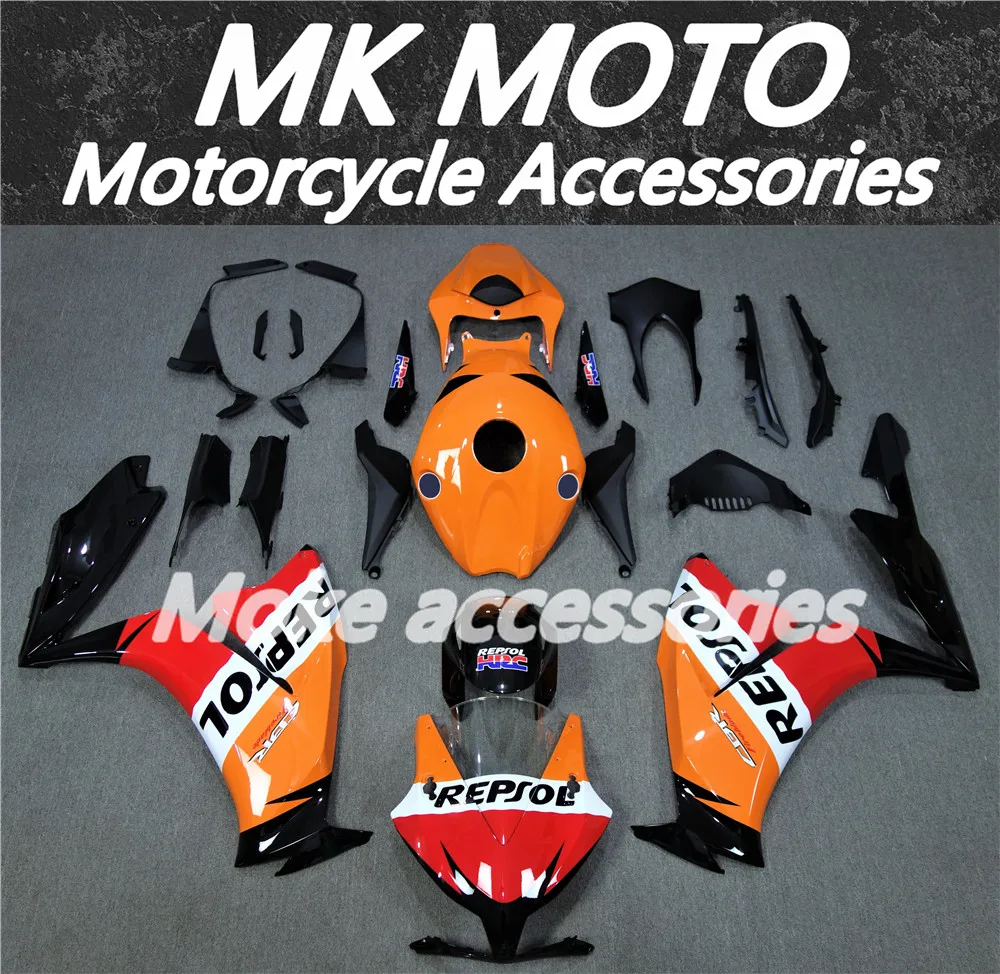 Kit de carenados para motocicleta, juego de carrocería de inyección ABS de alta calidad, color negro y naranja, para Cbr1000rr, 2012, 2013, 2014, 2015, 2016