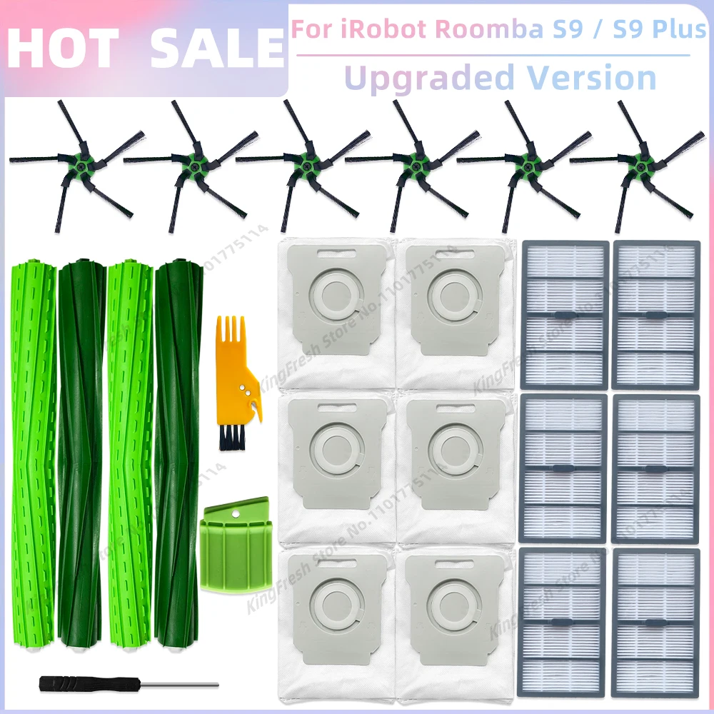 

Совместимо с пылесосом-роботом iRobot Roomba S9 9150 / S9+ Plus 9550 Запчасти и аксессуары для замены ролика боковой щетки из резины фильтр-гепа пылесборник