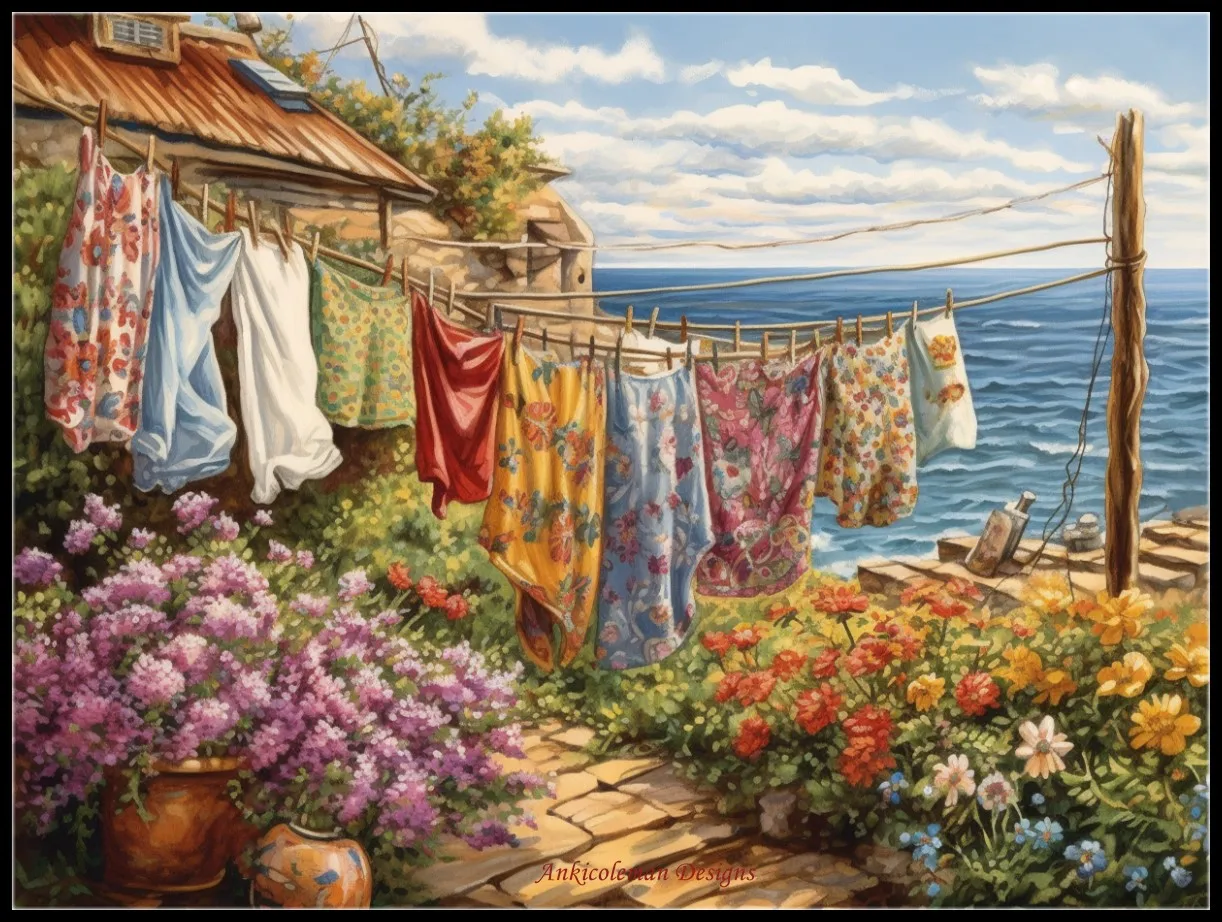 

Embroidery Counted Cross Stitch Kits Needlework - Crafts 14 ct DMC Color DIY Arts Handmade Decor - Hanging at Seaside