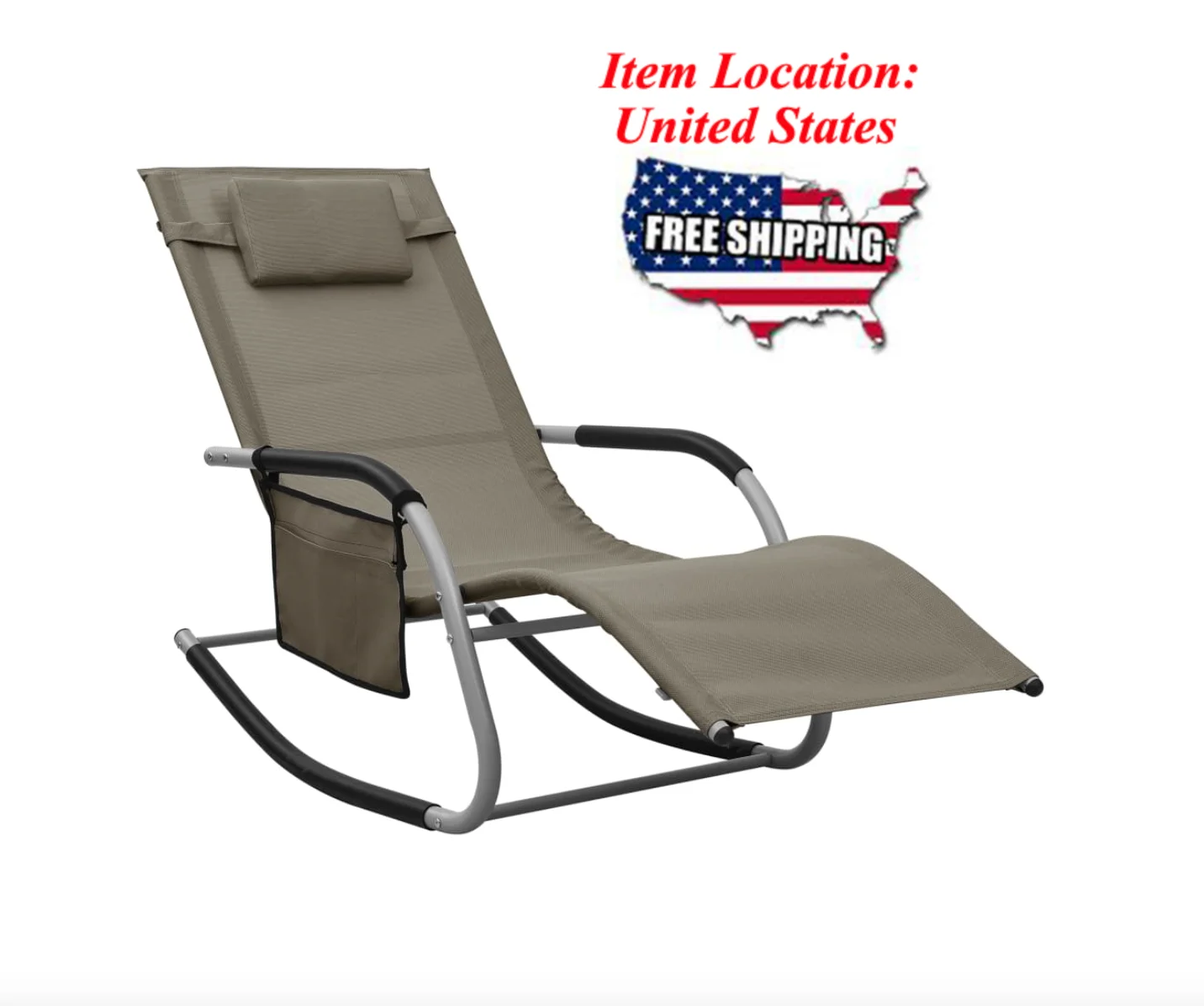 

Sun Lounger Textilene Taupe and Gray, Sun Lounger Sun Lounger for pool, camping, beach, garden, outdoor chair, garden chair