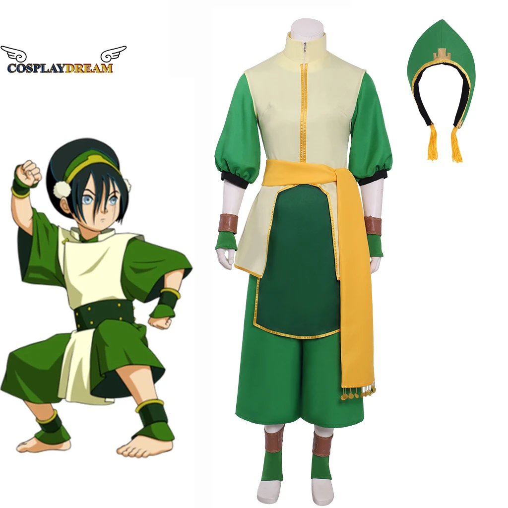 Аниме Аватар: Последний Воздушный Бандер Toph bengfang Косплей Костюм Топ жилет брюки наряды для женщин на Хэллоуин карнавал костюм на заказ