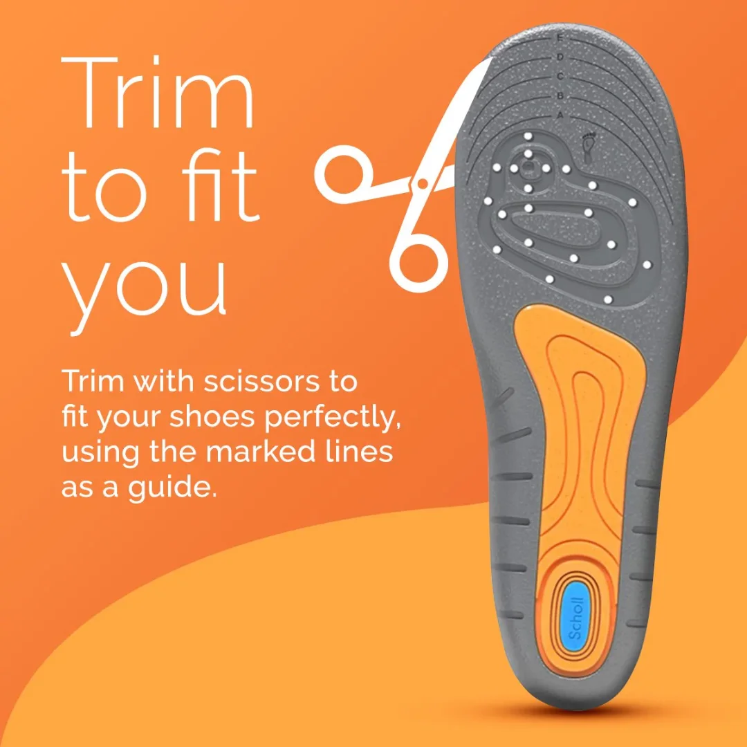Scholl Gel Activ Business Insoles Men Orthopedic Foot Soles Non-Leather Casual Flat Shoes Pad For Sneaker Boots