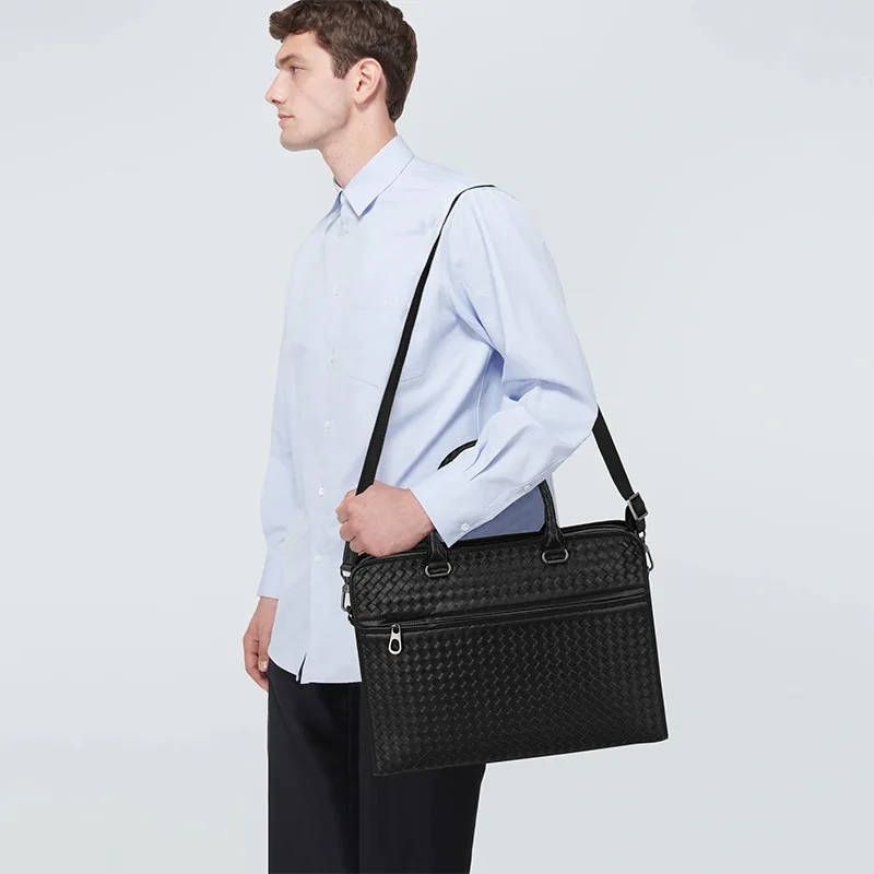 Bv Bottega Veneta Style Copy1:1 2024 Новая Плетеная Мужская Сумка Из Кожи Через Плечо