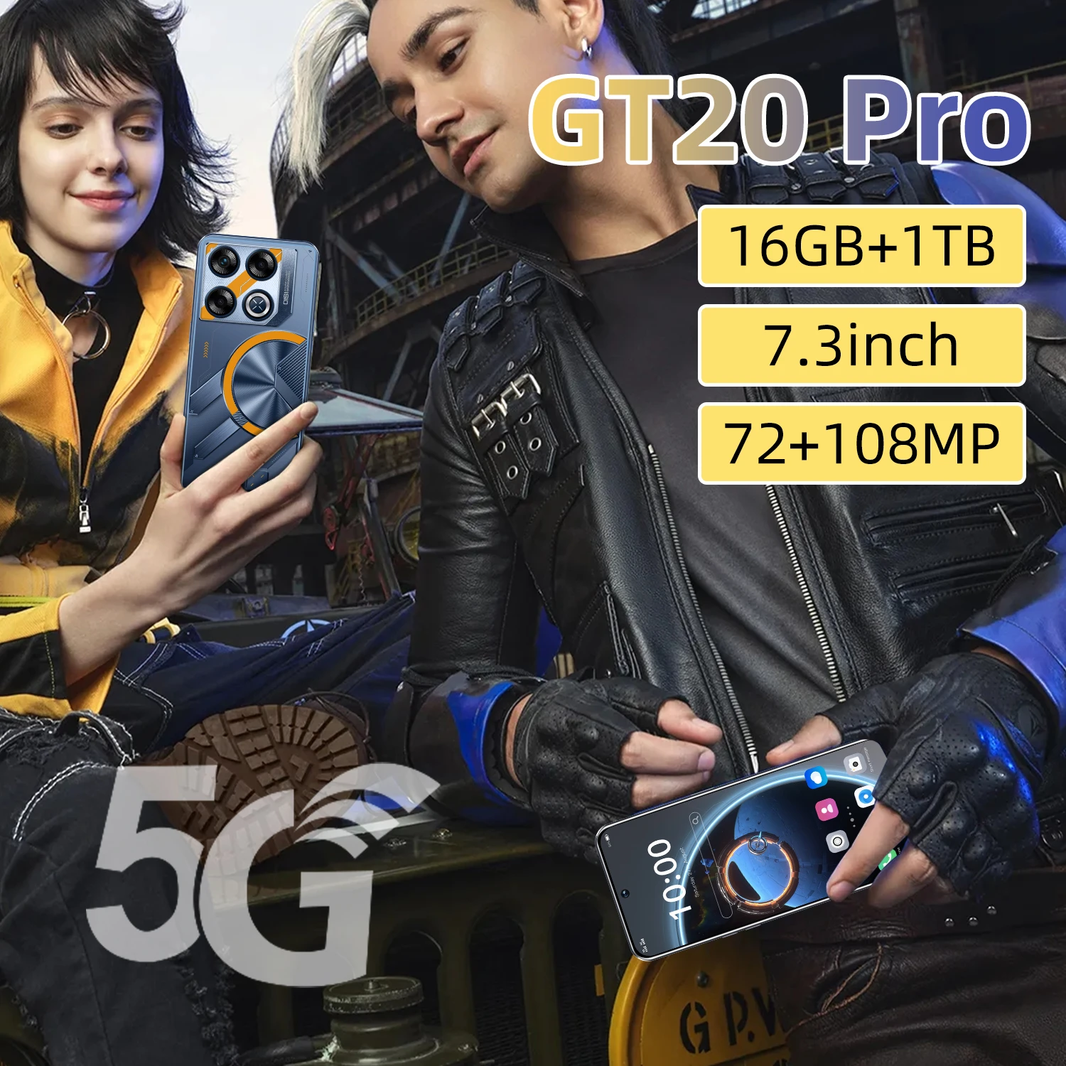 Глобальная версия GT20 pro 5G смартфон 16 ГБ + 1024 7 3 дюйма 6800 мАч Snapdragon 8 Gen Android 14