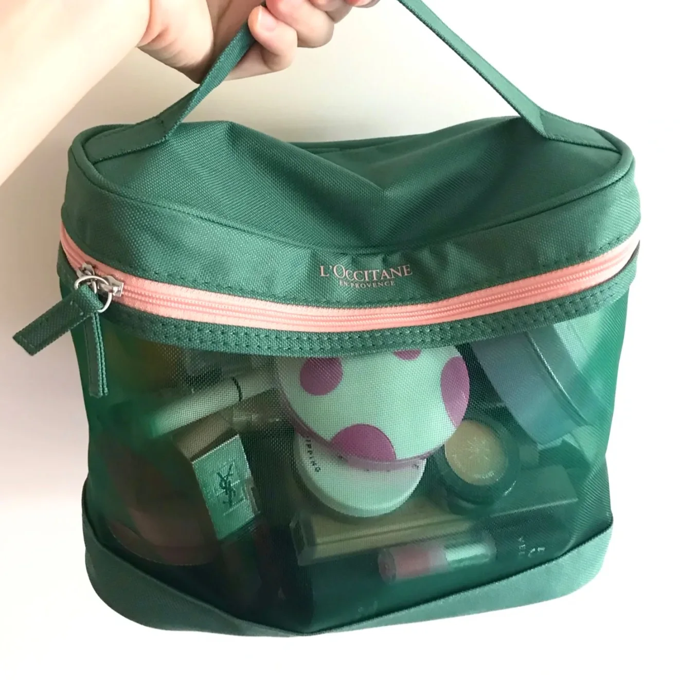 

France Cosmetic Bag Large Travel Toiletry Bag Cosmetic Pouch Nylon Mesh Waterproof Cosmetics Makeup Brush Storage Organizer Gift