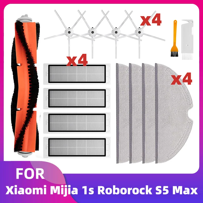 

For Xiaomi MIjia 1S Roborock S5 S502-00 S502-02 S5 Max S6 S6 MaxV S6 Pure E4 E5 Vacuum Cleaner Main Side Brush HEPA Filter Mop