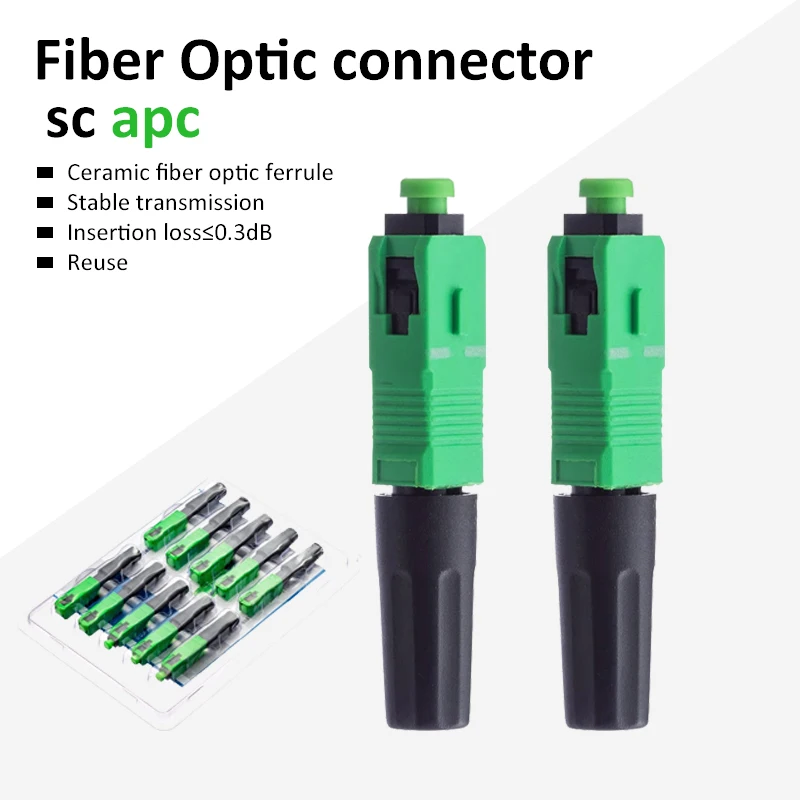 

FTTH SC APC Fiber Optic Connector SM Single Mode Optical Fast Connector FTTH Tool Cold Connector SC APC Tools Free Shipping