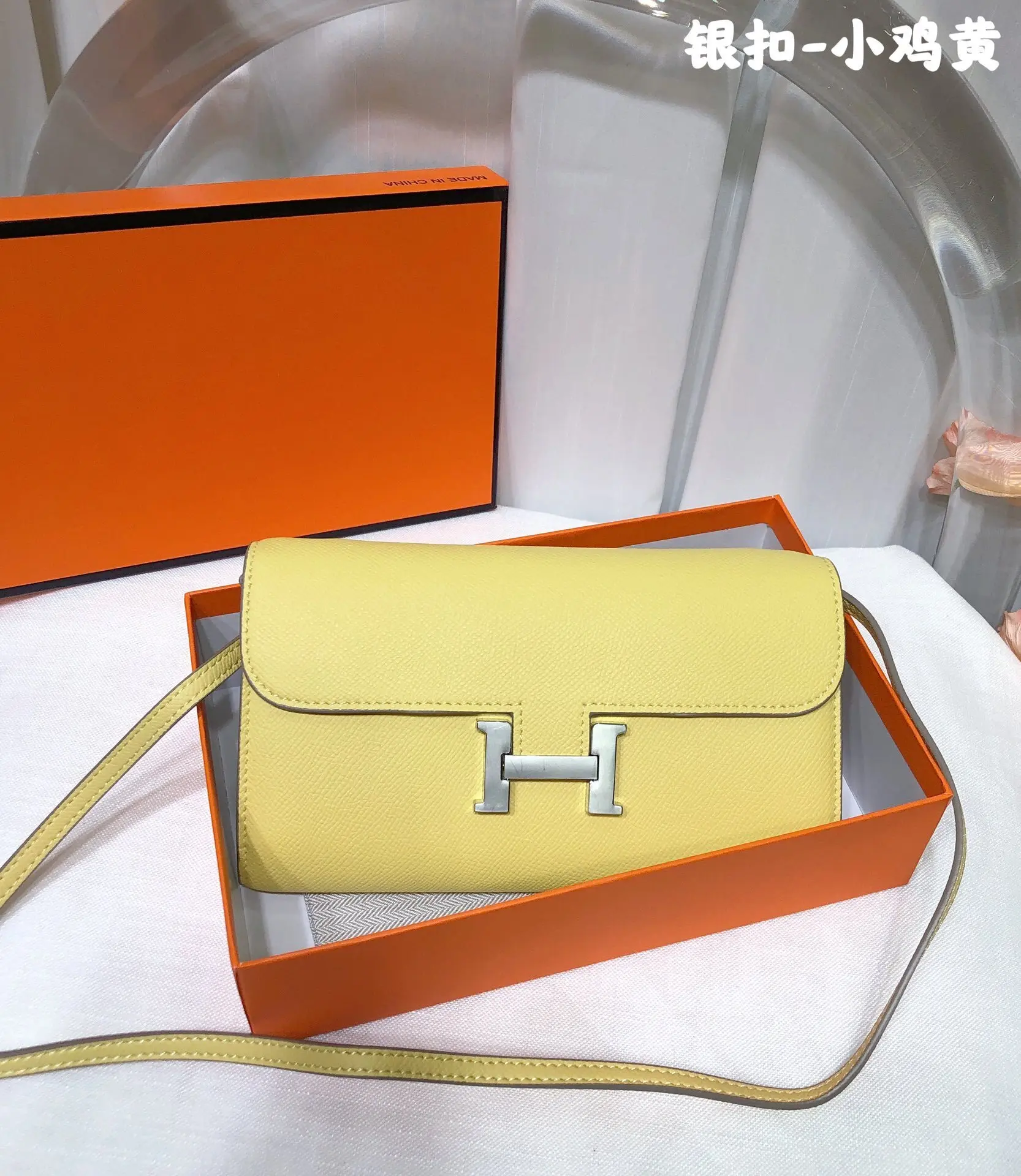 Длинный КошелеК Aimajia Kangkang С Рисунком Ладони Из НатуральНой Кожи Курино-желтого