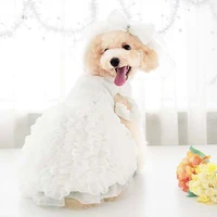 luxury wedding dress for dog pets and cats bride white pretty dress top quality dog clothes