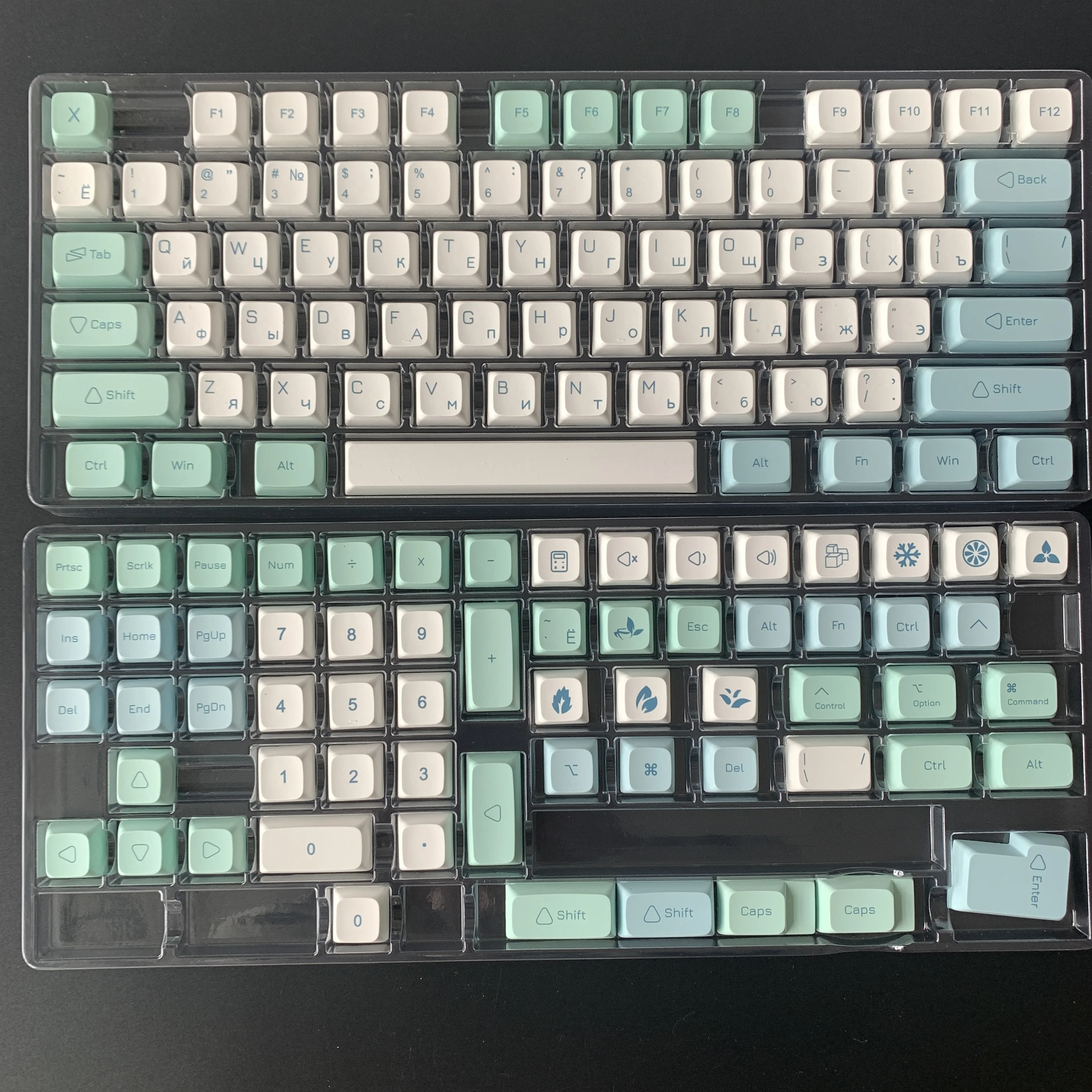 Кепка для ключей s BPT XDA Ice Crystal Mint Keycap Dye-sub на английском языке Персонализированная