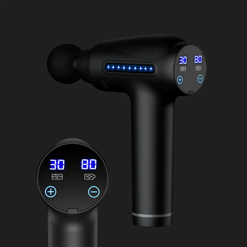 

LCD Display Massage Gun Portable Percussion Fascial Gun Vibration Massage Device Neck Deep Tissue Muscle Relaxation Pain Relief