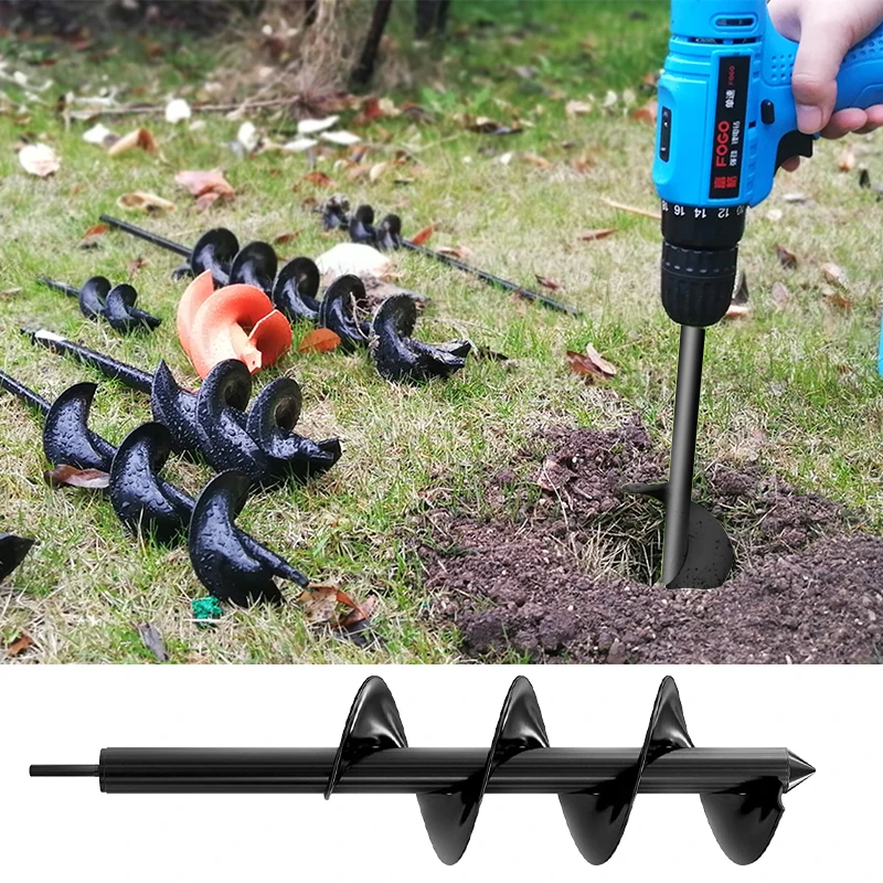 

Planting Drill Bit Set Garden Spiral Hole Drill Digger Earth Drill For Seed Planting Gardening Fence Flower Planter Garden Tool