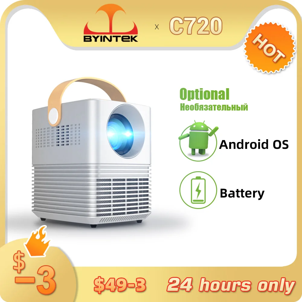 Домашний кинотеатр BYINTEK C720 светодиодный мини портативный Full HD проектор для 1080P 3D 4K