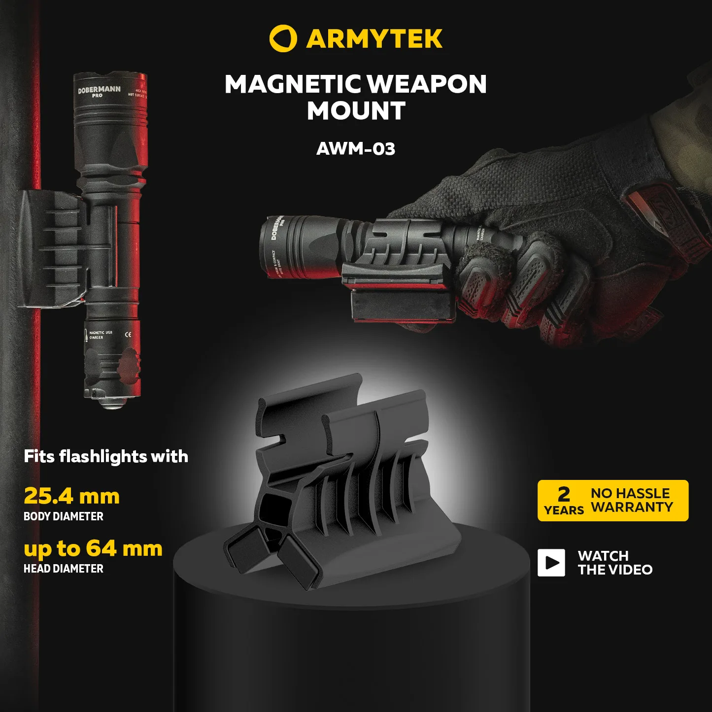 

Магнитное крепление Armytek фотовспышки для тактических фонариков (A01301)