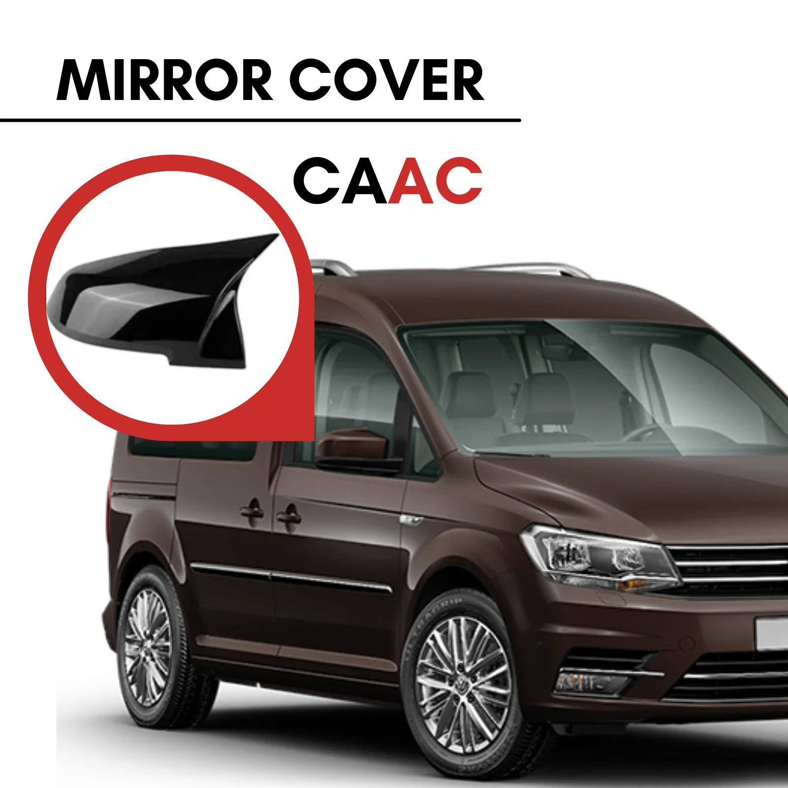 

FOR VW CADDY 4 2015-2020 2 PCS BATMAN ABS PIANO BLACK SIDE MIRROR COVER DURABLE ACCESSORY MODEL PERFORMANCE TRIM GUARD MODIFIED