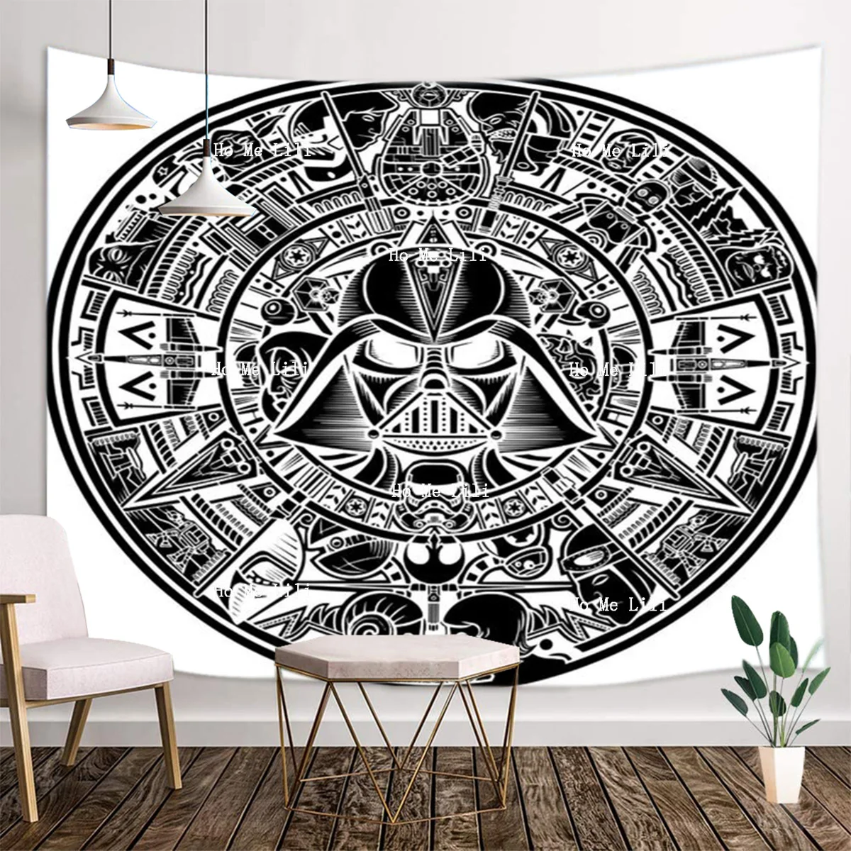 

Black Aztec Dial Creative Digital Vector Art Mandala Svg Tapestry By Ho Me Lili For Livingroom Decor Wall Hanging