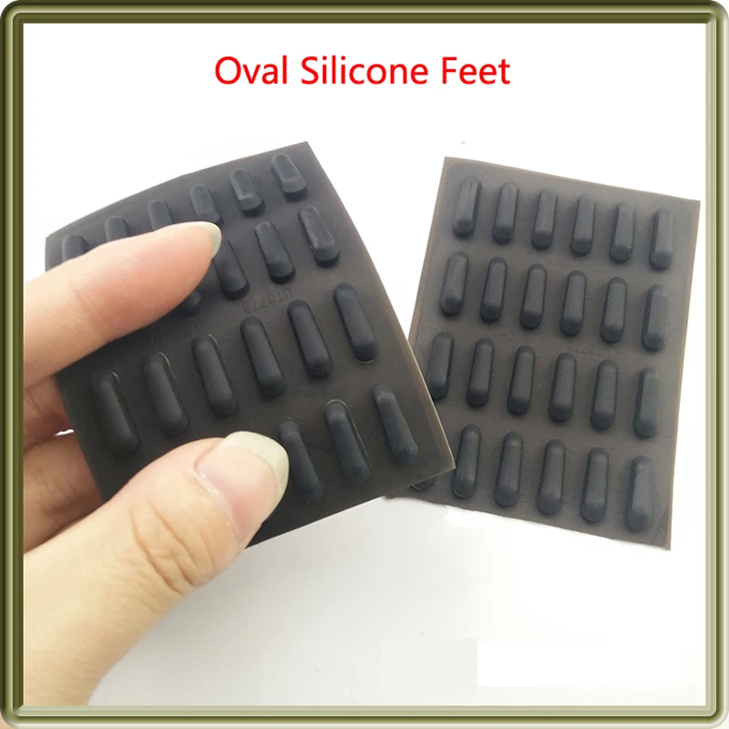 

Solid Oval Self-Adhesive Shock-Absorbing Foot Pad Notebook Silicone Rubber Non-Slip Pad With Tape Width 8MM Black