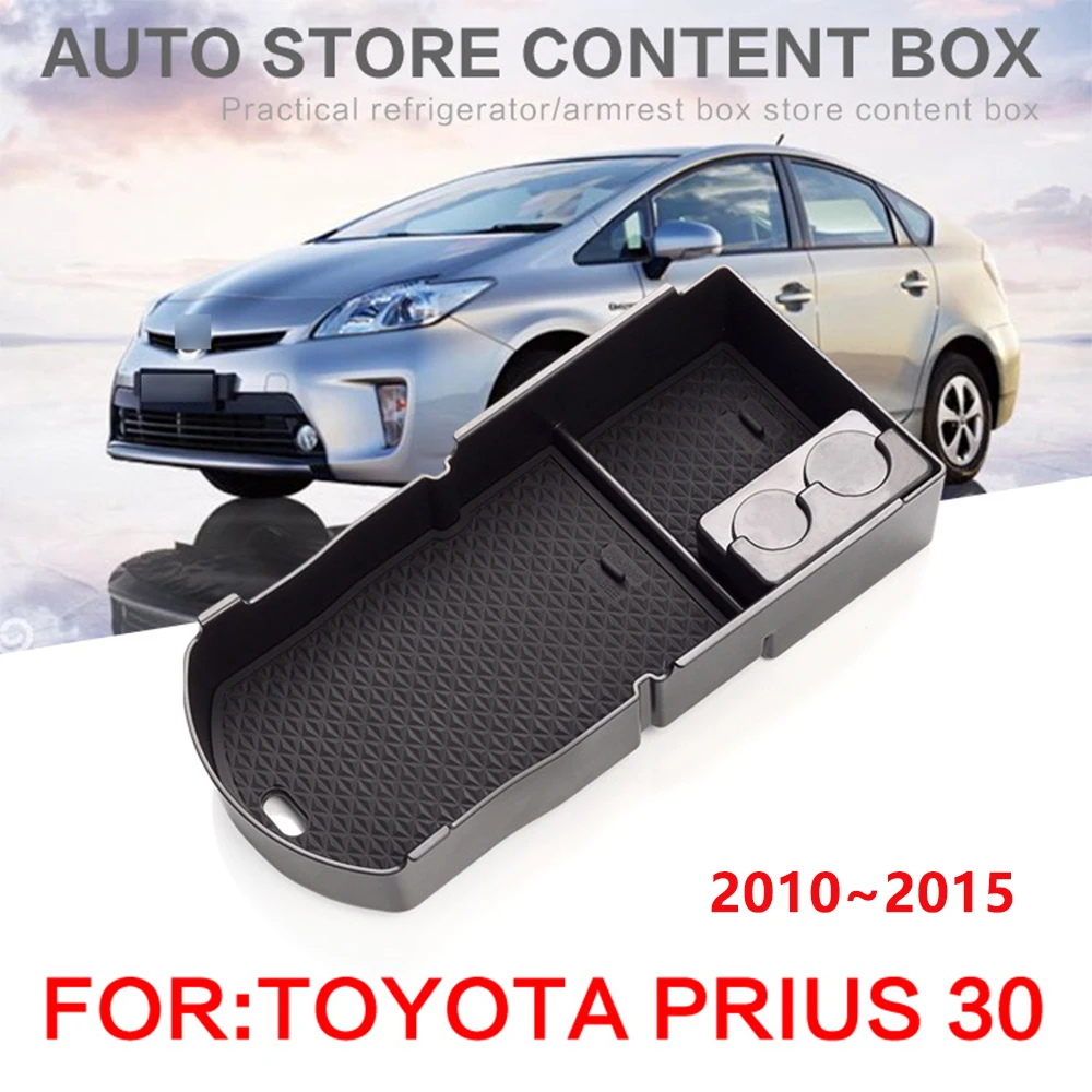 

Central Armrest Storage Box for Toyota Prius 30 XW30 2010 2011 2012 2013 2014 2015 Center Console ABS PVC Organizer Accessories