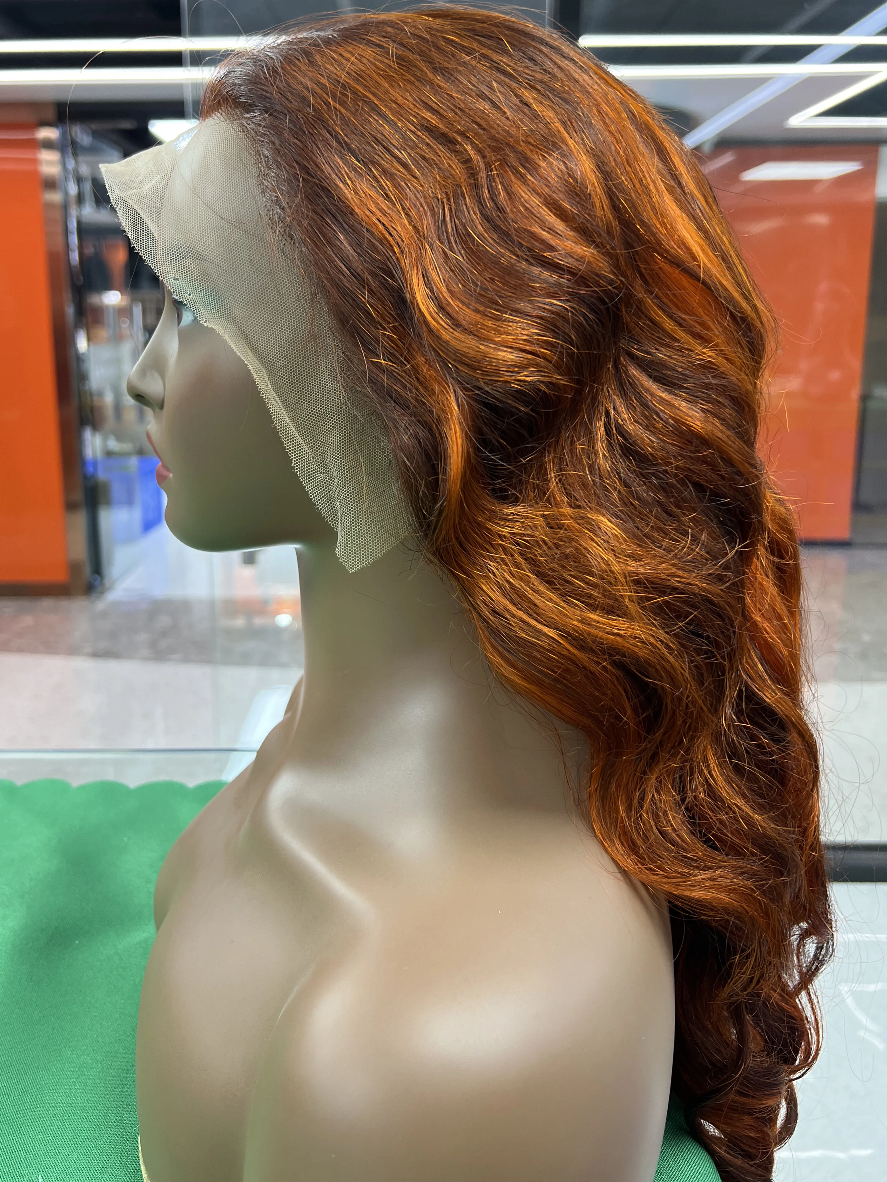 30 дюймов 32 дюйма искусственные волнистые волосы 4/350 имбирных оранжевых