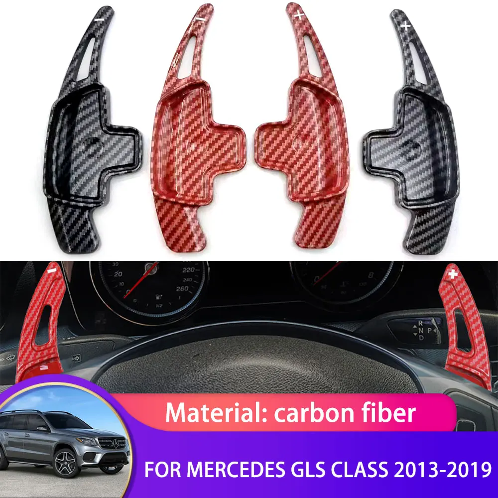 

2x Steering Wheel Carbon Fiber Paddle Shifter For Mercedes Benz GL GLS Class X166 2013 2014 2015 2016 2017 2018 2019 Accessories