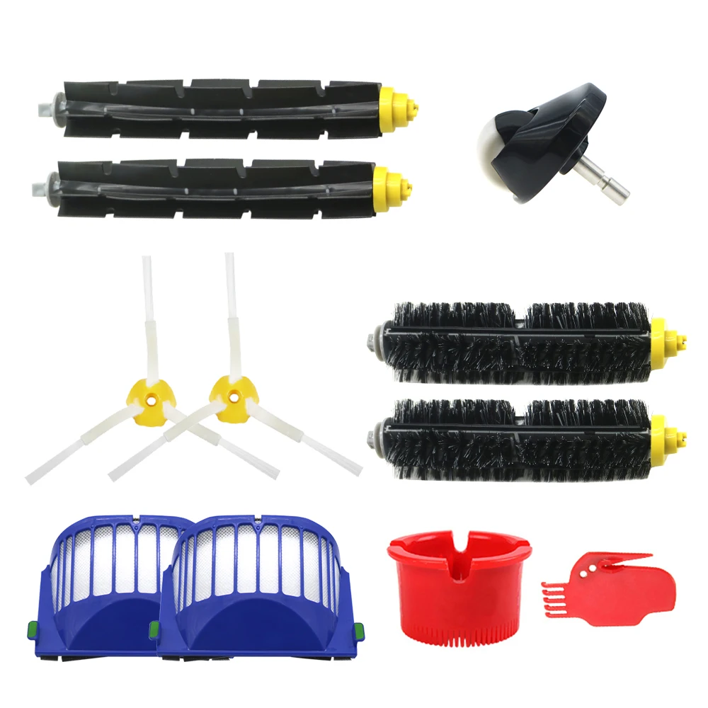 

Compatible With iRobot Roomba 600 Series Bristle&Flexible Beater Brush 3-Armed Brush Aero Vac Filters Kit Spare Parts