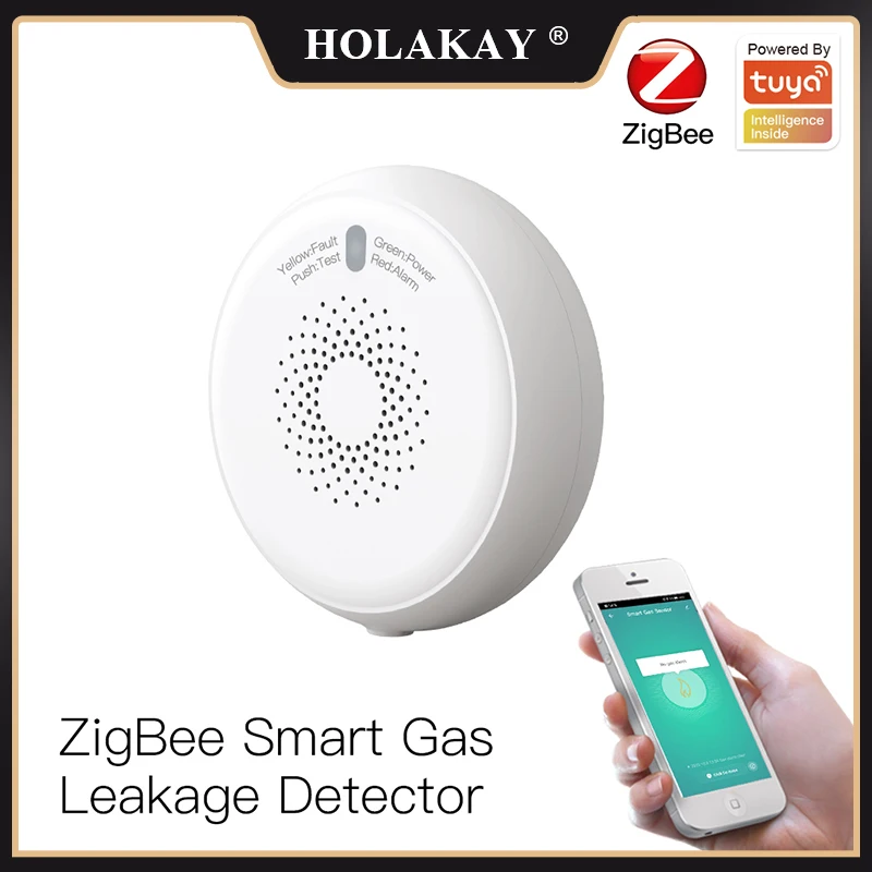 

Умный детектор утечки газа ZigBee, датчик горючего газа, умная лампа, работает с приложением