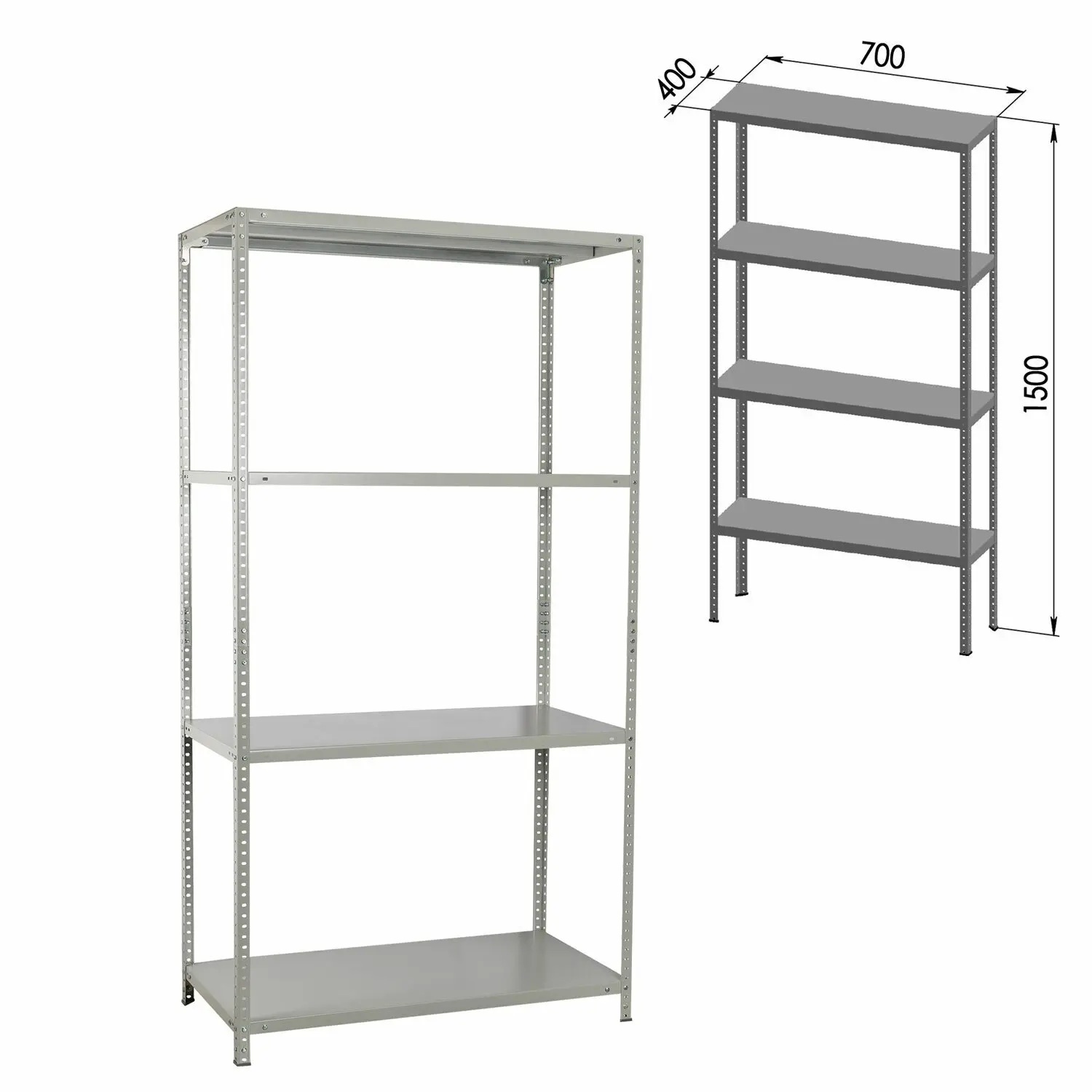 Стеллаж металлический BRABIX &quotMS-150/40/70-4" 1500х700х400 мм 4 полки 291101 S241BR044402 |