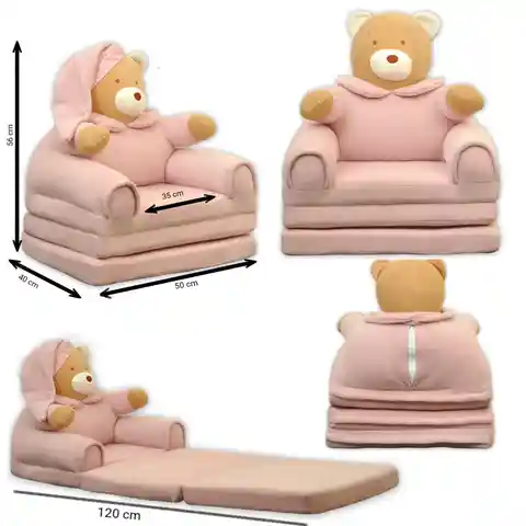 Портативное Флисовое наполнение 3-слойное детское кресло детская кровать милый плюшевый мишка для детей 56x40x50