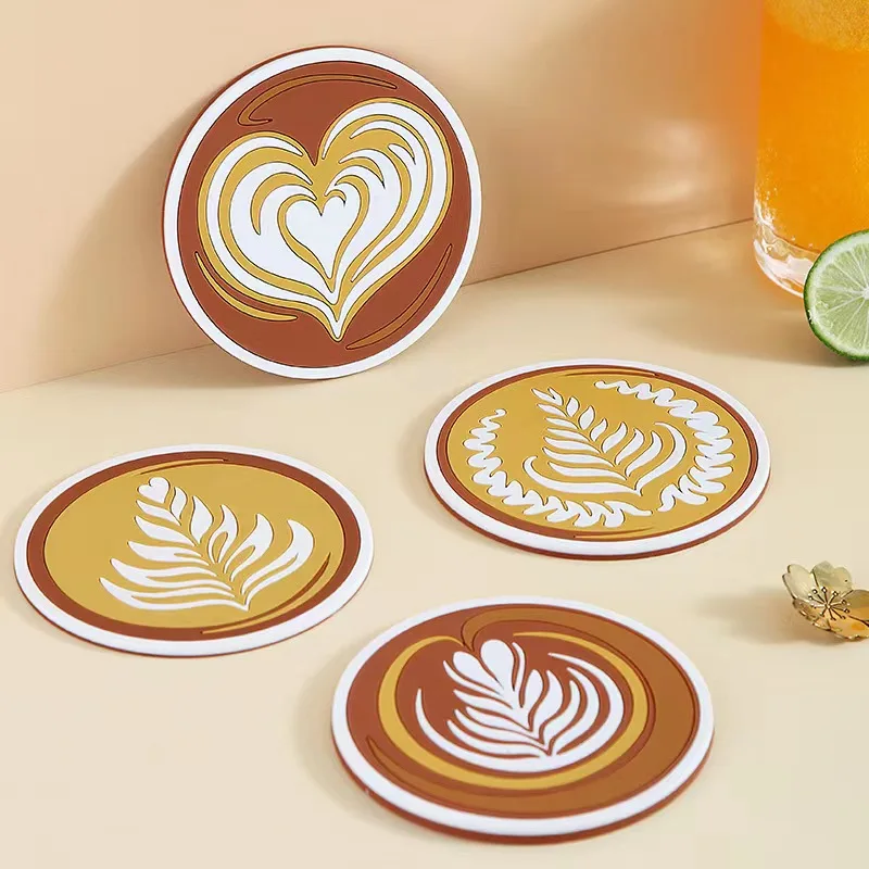

Nordic Style Round Cup Pad Anti Scalding Pad PVC Western Dining Table Table Pad Heat Insulation Pad Coffee Pad