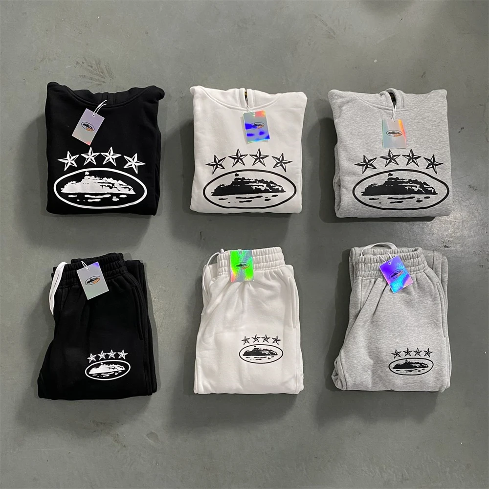 

Corteiz Tracksuits 4 Star Anniversary Hoodie Joggers Set Top Quality CRTZ Sportswear EU Sizes XSXL