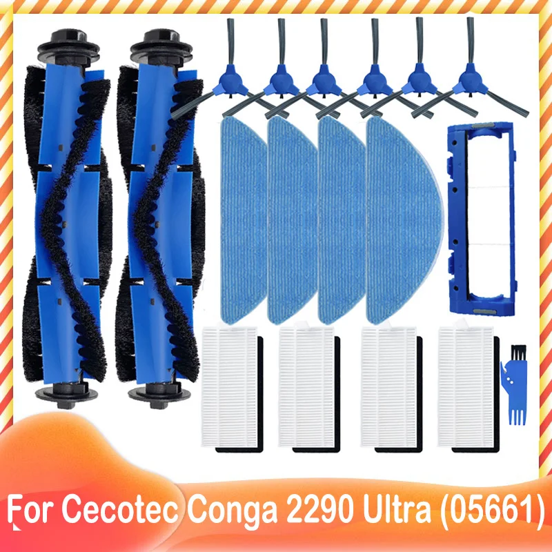 

For Cecotec Conga 2290 Ultra 05661 Robot Vacuum Replacement Spare Parts Accessories Main Side Brush Hepa Filter Mop Rag
