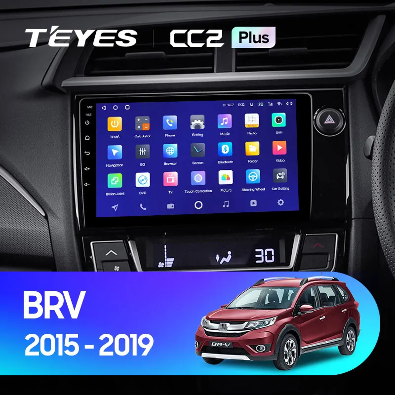 TEYES CC2L и CC2 Plus Штатная магнитола For Хонда Honda BRV 2015 - 2019 Right hand driver Android до 8-ЯДЕР 6 + 128ГБ