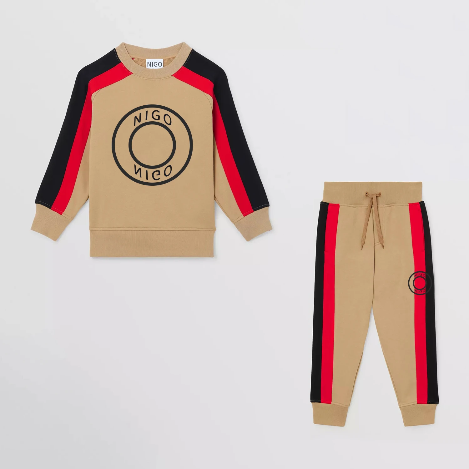 

NIGO Children's Long Sleeve Letter Print Sweatshirt Cotton Casual Pants Suit #nigo34658