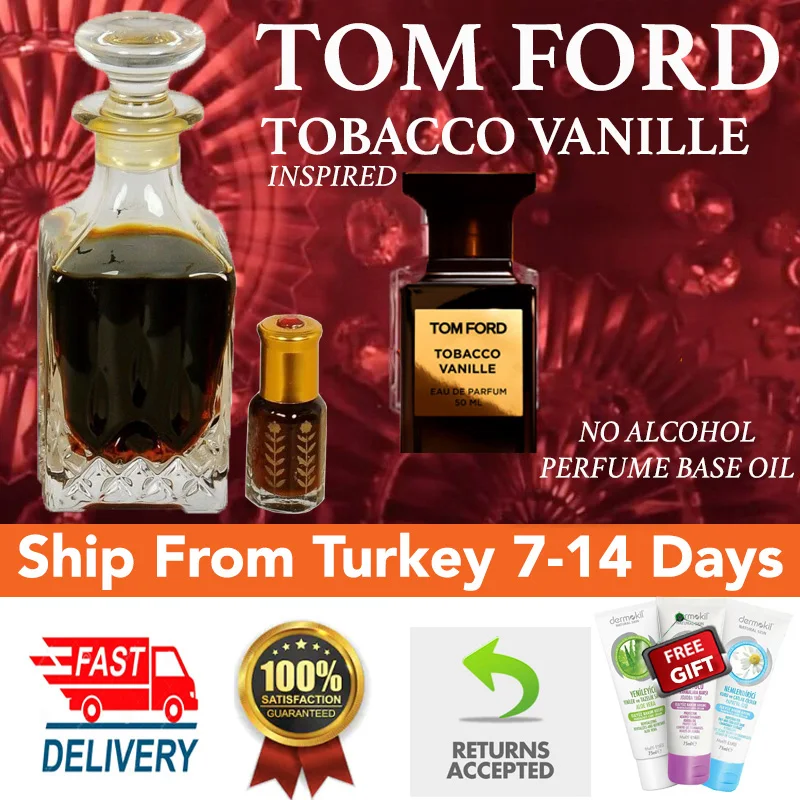 

100ML TOM FORD TOBACCO VANILLE inspired CONCENTRATED-STRONG ALCOHOL FREE PERFUME OIL 60/36/12 ML