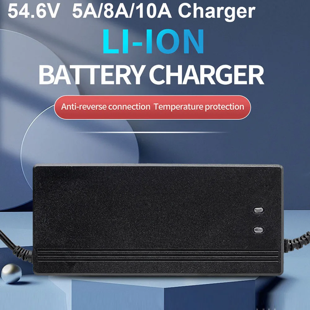 

54.6V 5A 10A Electric bike Charger 48V Li-ion Bike Battery Smart Charger Used for 13S 48V Lithium Battery with 3pin XLR Plug